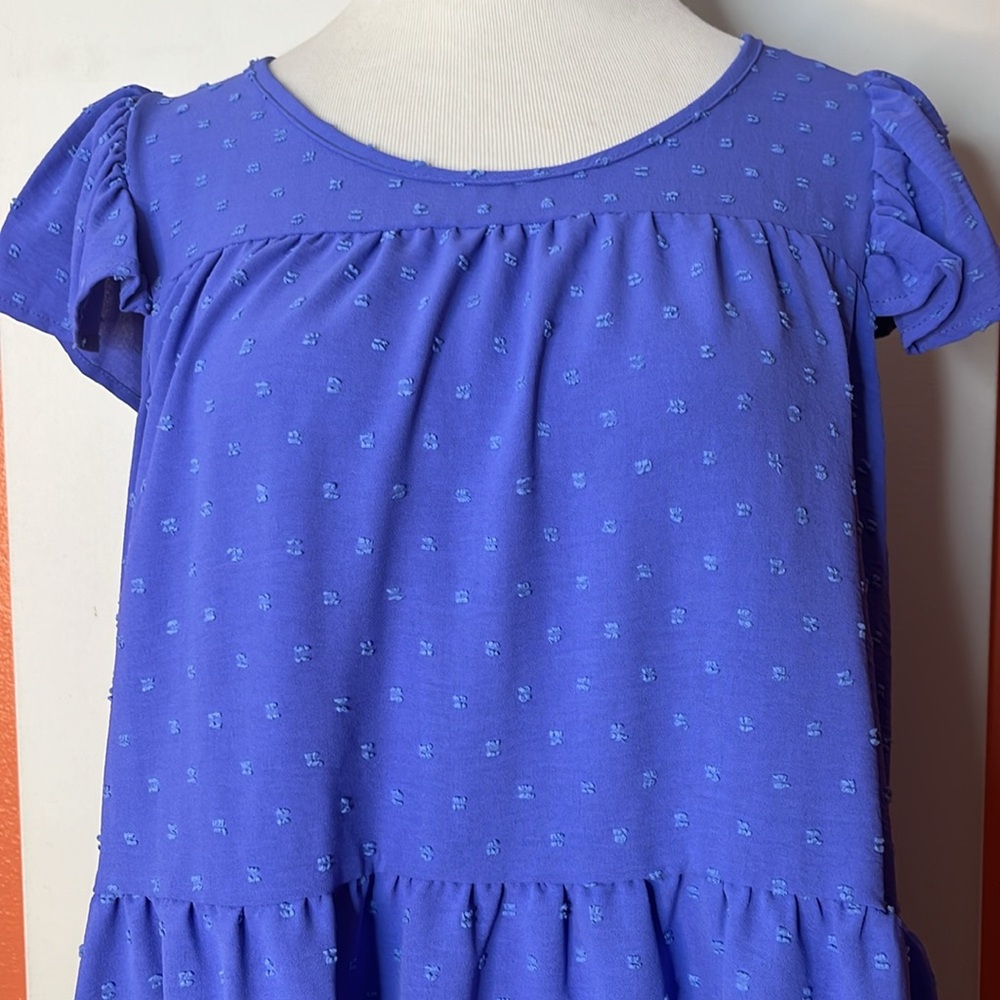 Periwinkle Blue Ruffle Sleeve Top - Picture 2 of 6